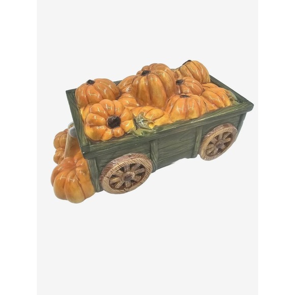 Yankee Candle pumpkin cart tea light holder set decor fall - Picture 1 of 10